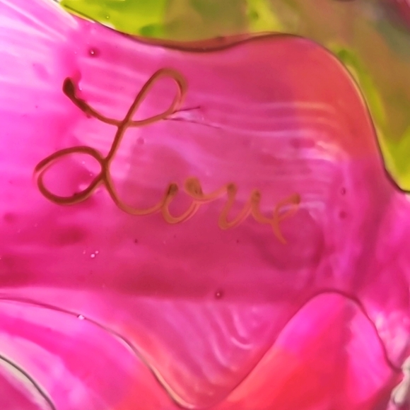 Arcoroc France 1998 hand-painted, signed pink magenta bowl - Picture 11 of 16